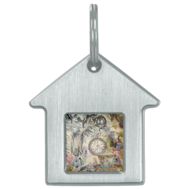 Cheshire Cat Alice Wonderland Huisdieren Naamplaatje (Voorkant)