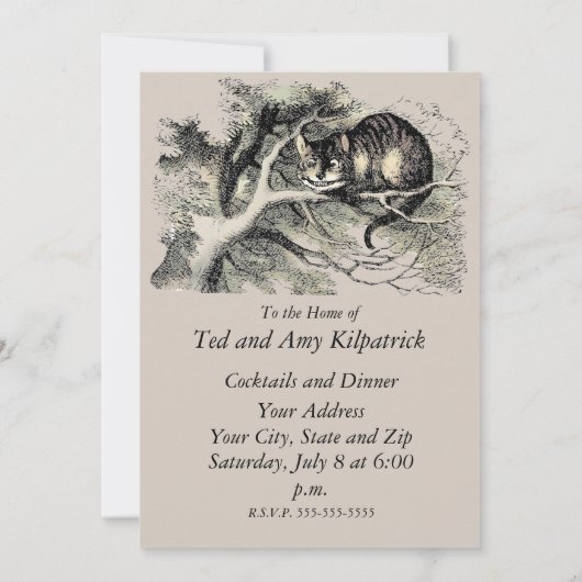 Cheshire Cat Alice Wonderland Kaart (Achterkant)