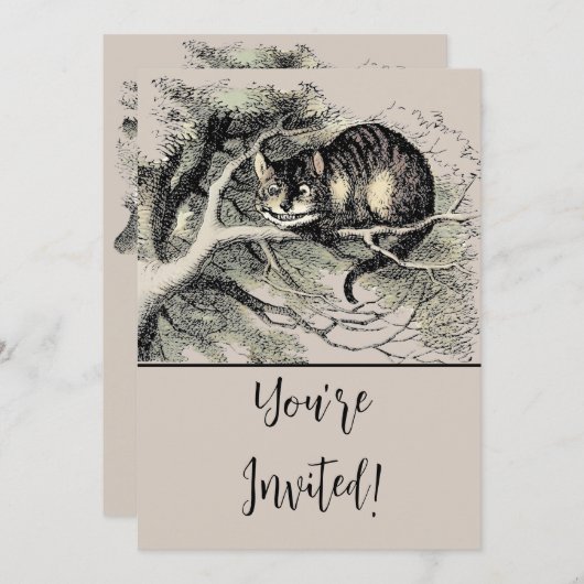 Cheshire Cat Alice Wonderland Kaart (Voorkant / Achterkant)