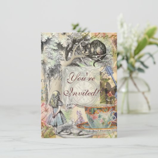 Cheshire Cat Alice Wonderland Kaart (Staand voorkant)