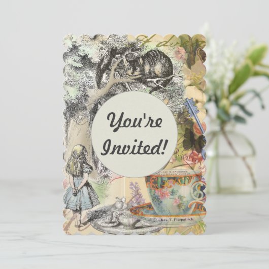 Cheshire Cat Alice Wonderland Kaart (Staand voorkant)