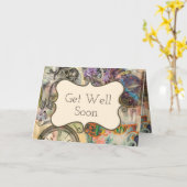 Cheshire Cat Alice Wonderland Kaart (Gele Bloem)