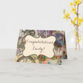 Cheshire Cat Alice Wonderland Kaart (Gele Bloem)