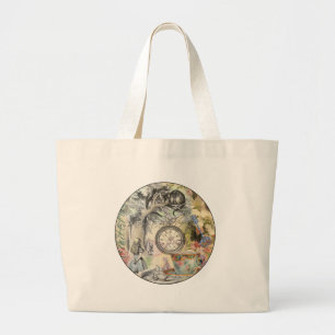 Cheshire Cat Alice Wonderland Klassieker Grote Tote Bag