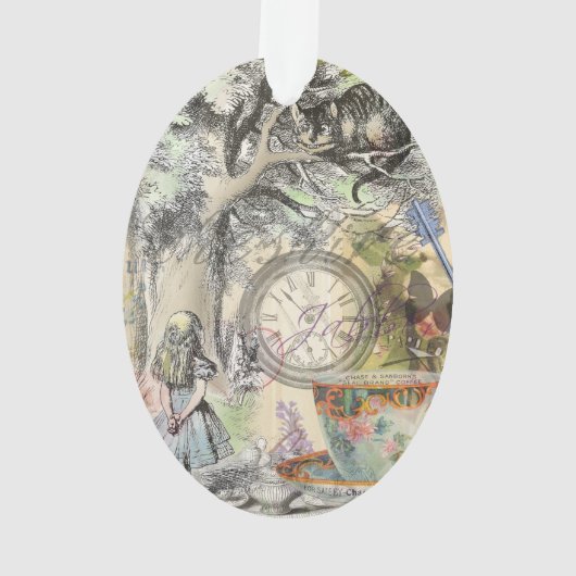 Cheshire Cat Alice Wonderland Klassieker Ornament (achterkant)