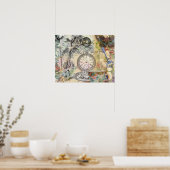 Cheshire Cat Alice Wonderland Klassieker Poster (Keuken)