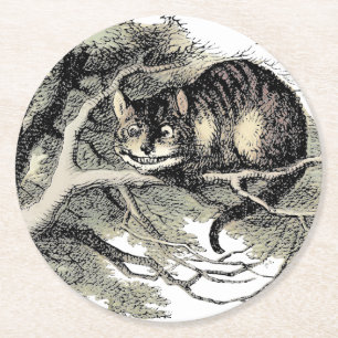 Cheshire Cat Alice Wonderland Klassieker Ronde Kartonnen Onderzetter