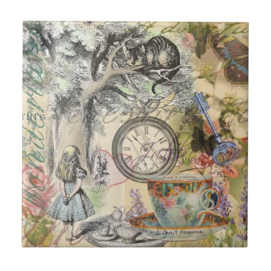 Cheshire Cat Alice Wonderland Klassieker Tegeltje (Voorkant)