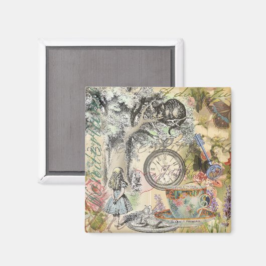 Cheshire Cat Alice Wonderland Magneet (Voorkant / Achterkant)