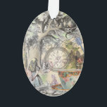 Cheshire Cat Alice Wonderland Ornament<br><div class="desc">Alice en de Cheshire Cat uit Alice in Wonderland - Alice's avonturen in Wonderland kenmerkt de Cheshire Cat, een gelukkige kat die in een boom zit terwijl hij met Alice kletst. Dit afbeelding van de Cheshire Cat komt uit de klassieke Alices Adventures in Wonderland. We voegden symbolische Alice toe in...</div>