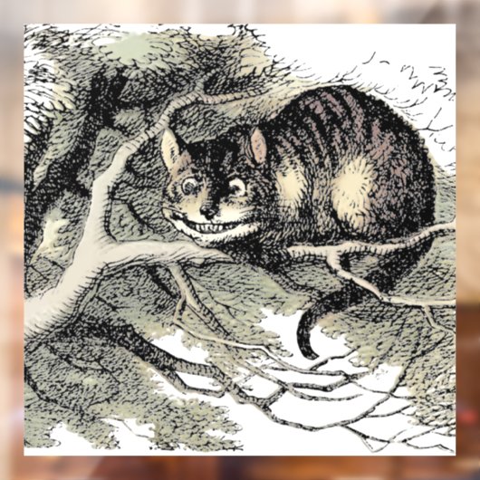 Cheshire Cat Alice Wonderland Raamsticker (Vel 2)