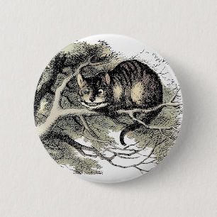 Cheshire Cat Alice Wonderland Ronde Button 5,7 Cm