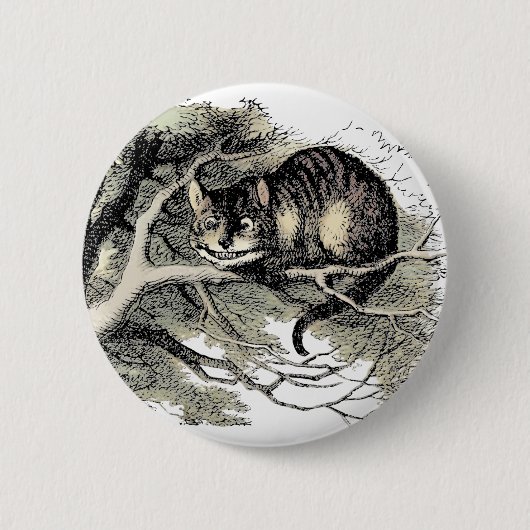 Cheshire Cat Alice Wonderland Ronde Button 5,7 Cm (Voorkant)