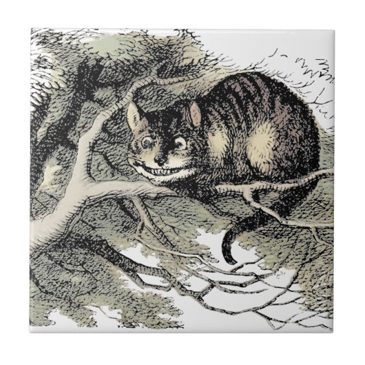 Cheshire Cat Alice Wonderland Tegeltje (Voorkant)