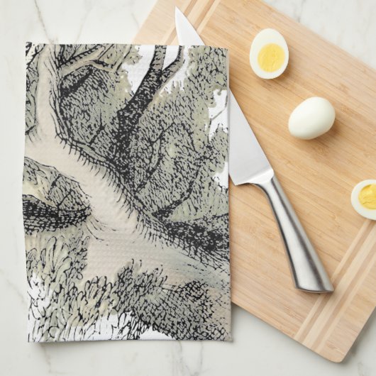 Cheshire Cat Alice Wonderland Theedoek (Quarter Fold)