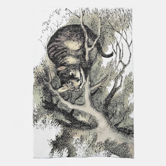 Cheshire Cat Alice Wonderland Theedoek (Verticaal)