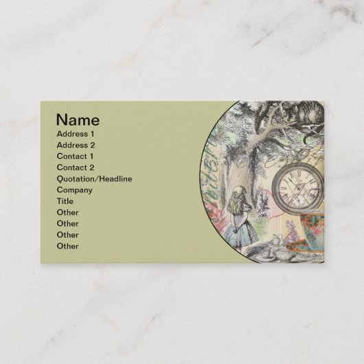 Cheshire Cat Alice Wonderland Visitekaartje (Voorkant)