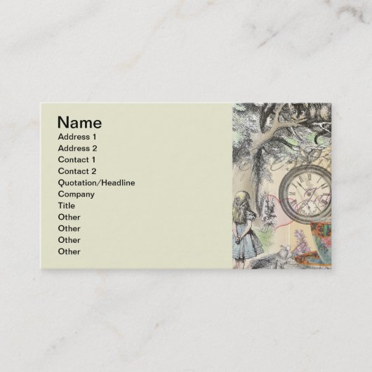 Cheshire Cat Alice Wonderland Visitekaartje (Voorkant)