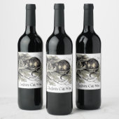 Cheshire Cat Alice Wonderland Wijn Etiket (Flessen)