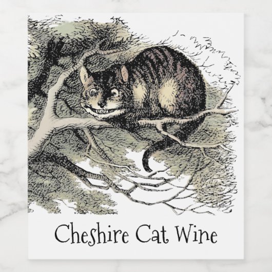 Cheshire Cat Alice Wonderland Wijn Etiket (Enkel label)