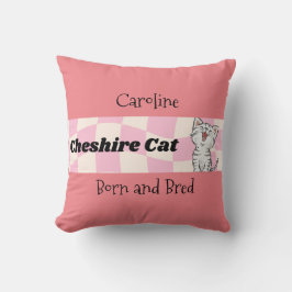 Cheshire Cat Born and Bred bewerkbaar Kussen
