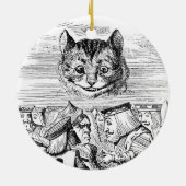 Cheshire Cat Boven de koningin Keramisch Ornament (Achterkant)