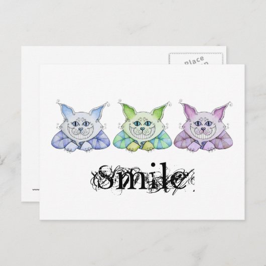 Cheshire Cat Briefkaart (Voorkant / Achterkant)