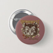 Cheshire Cat Carnivale Style (Gold Version) Ronde Button 5,7 Cm (Voorkant /achterkant)