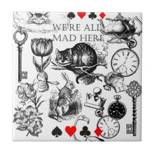Cheshire Cat Classic Alice in Wonderland Art Tegeltje