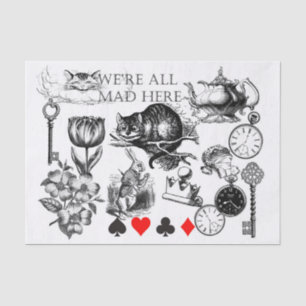 Cheshire Cat Classic Alice in Wonderland Art Tissuepapier