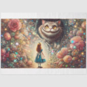 Cheshire Cat en Alice Bos Praat Decoupage Tissuepapier (Voorkant)