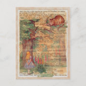 Cheshire cat en Alice Briefkaart (Voorkant)