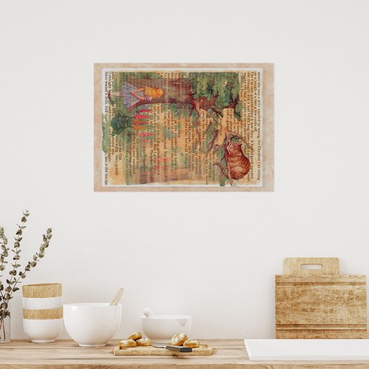 Cheshire cat en Alice Poster (Keuken)
