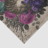 Cheshire Cat en Paarse Floral Alice in Wonderland Tissuepapier (Detail)