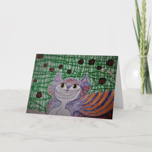 "Cheshire Cat" - Gefeliciteerd Kaart (Voorkant)