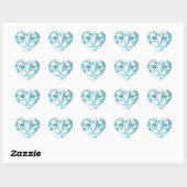 Cheshire Cat Gestreept Blauw Hart Sticker (Vel)