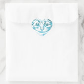 Cheshire Cat Gestreept Blauw Hart Sticker (Tas)