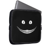 Cheshire Cat Grin Black Electronics Bag Laptop Sleeve (Voorkant Rechts)