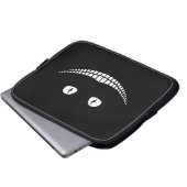Cheshire Cat Grin Black Electronics Bag Laptop Sleeve (Voorkant onderkant)