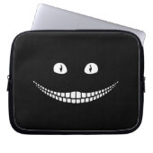 Cheshire Cat Grin Black Electronics Bag Laptop Sleeve (Voorkant)