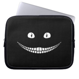 Cheshire Cat Grin Black Electronics Bag Laptop Sleeve