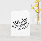 Cheshire Cat Grinning We zijn allemaal Mad Hier Wo Kaart (Gele Bloem)