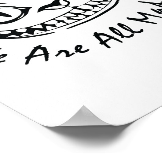 Cheshire Cat Grinning We zijn allemaal Mad Hier Wo Poster (Hoek)