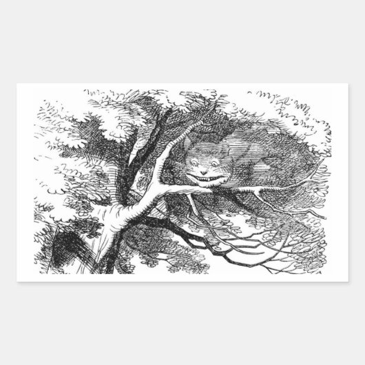 Cheshire Cat Hidden in a Tree Rechthoekige Sticker (Voorkant)