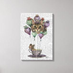 Cheshire Cat Hot Air ballon Canvas Afdruk