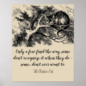 Cheshire Cat Illustration and Quote Poster (Voorkant)