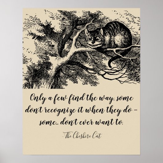  Cheshire Cat Illustration and Quote Poster (Voorkant)