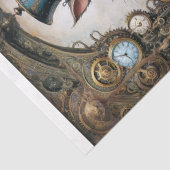 Cheshire Cat in Steampunk Wonderland Decoupage Tissuepapier (Detail)