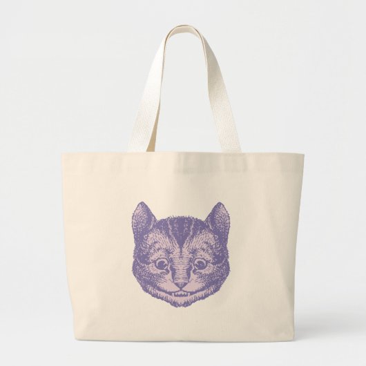 Cheshire Cat Inked Lavender Grote Tote Bag (Voorkant)