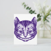 Cheshire Cat Inked Paars Briefkaart (Staand voorkant)